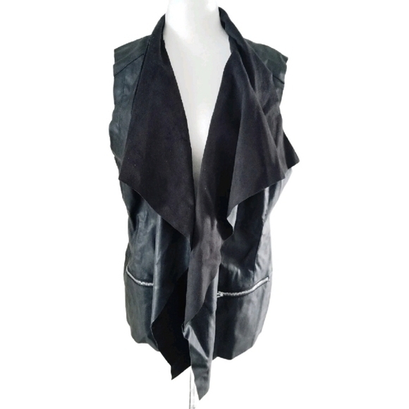 i jeans by Buffalo Jackets & Blazers - I JEANS BY BUFFALO BLACK LEATHER LOOK VEST SZ L